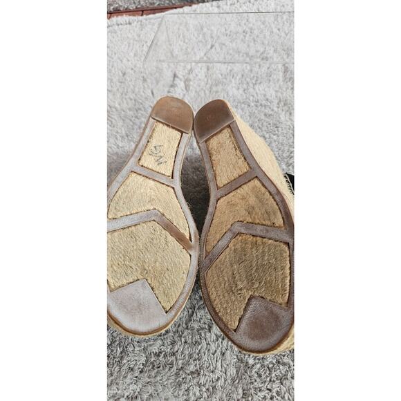 Marc Fisher LTD MLAIDA Black Suede Espadrille Platform Wedges Heels Sandals Sz 7 - Picture 3 of 6